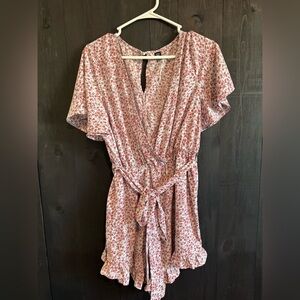 SHEIN Curve Red Floral Dress